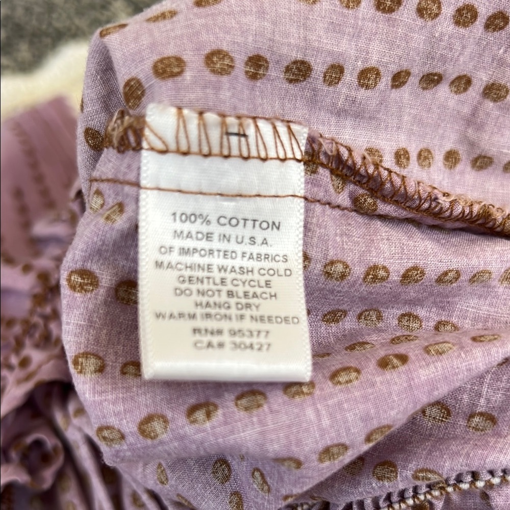 Sanctuary Lavender Cream Floral Graphic Ruched Blouse - Picture 8 of 8